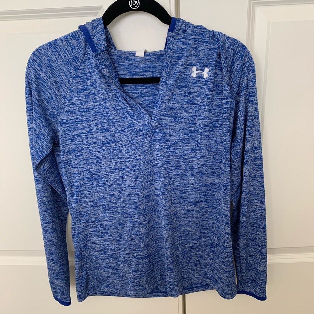 Blue UA long sleeve hoodie